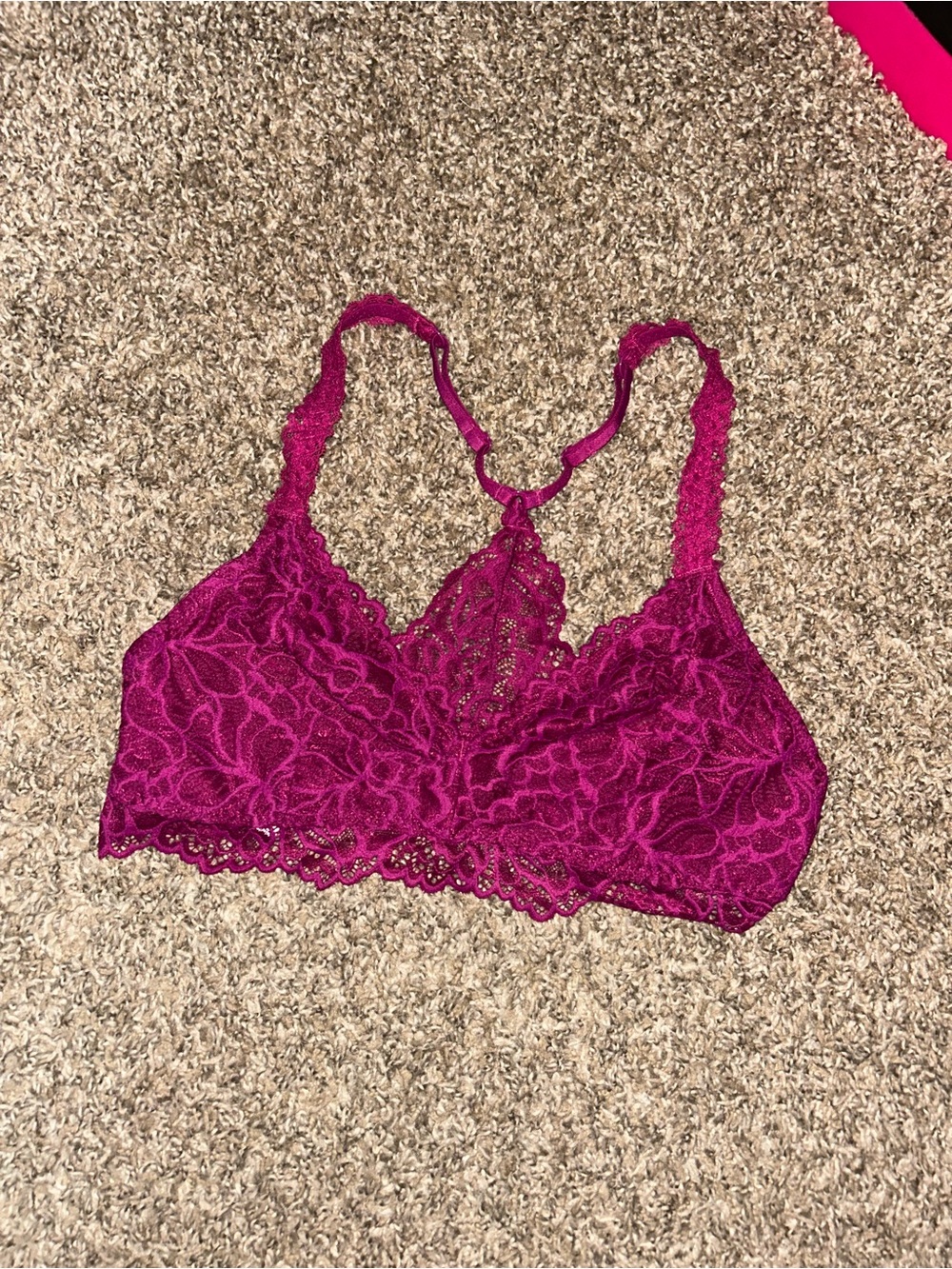 Xhilaration Magenta Lace Racerback Bralette